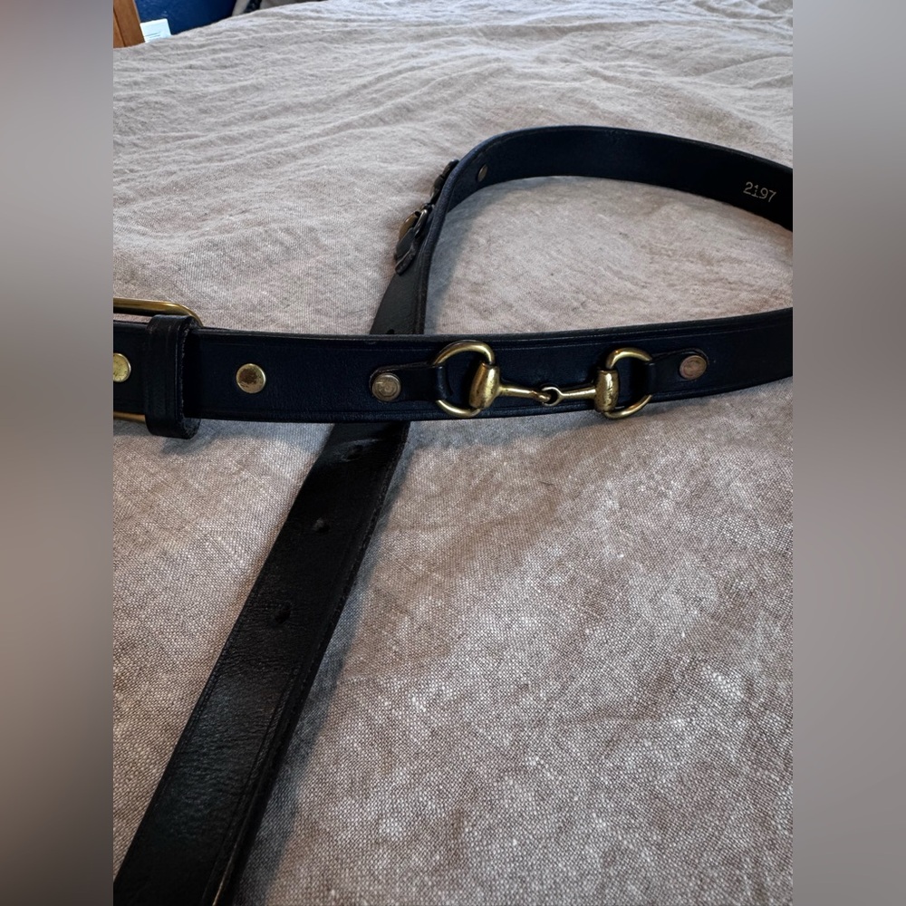 Vintage 100% Leather Horsebit Belt